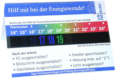 Aufsteller / Energiesparthermometer 2012/13 Vorderseite